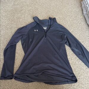 Under Armour Navy Striped Quarter-Zip Top